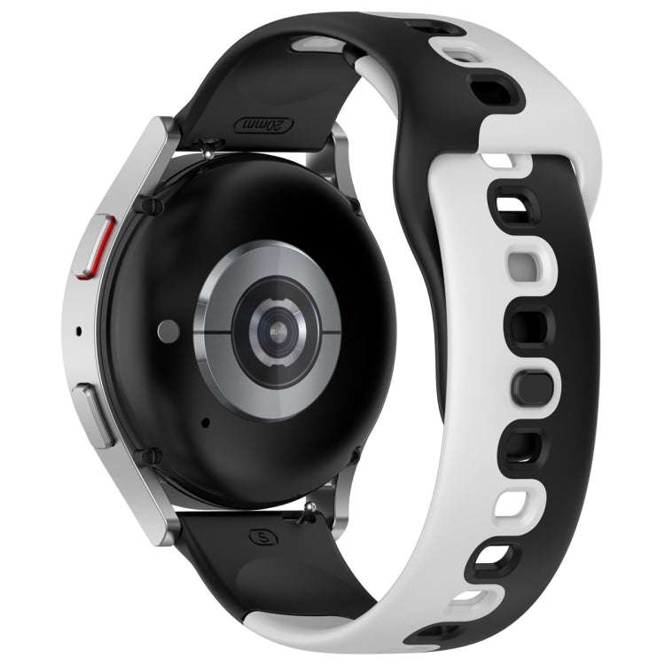 For Samsung Galaxy Watch Active 20mm Double Color Silicone Watch Band(Black+Gray)
