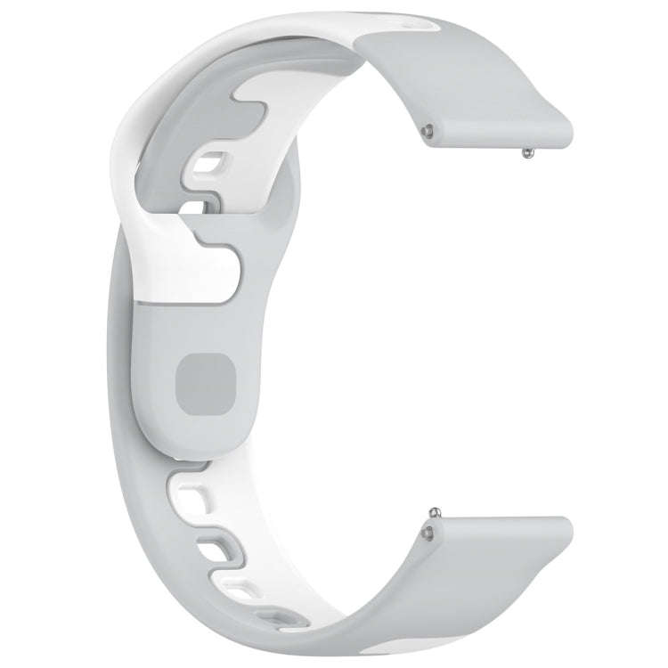 For Samsung Galaxy Watch Active 20mm Double Color Silicone Watch Band(Gray+White)