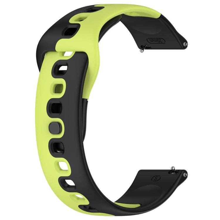 For Samsung Galaxy Watch3 41mm 20mm Double Color Silicone Watch Band(Black+Green)