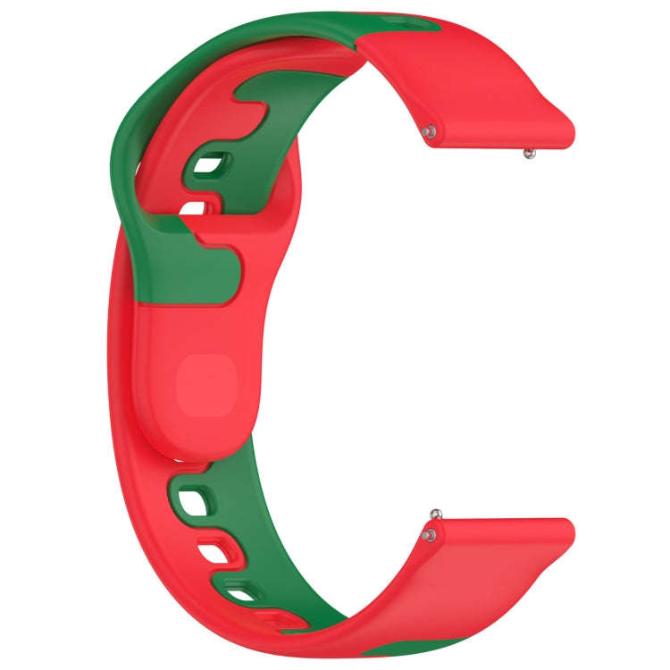 For Samsung Galaxy Watch3 41mm 20mm Double Color Silicone Watch Band(Red+Green)