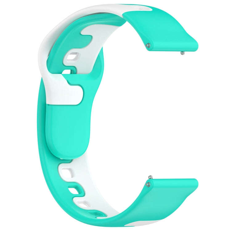 For Samsung Galaxy Watch3 41mm 20mm Double Color Silicone Watch Band(Cyan+White)