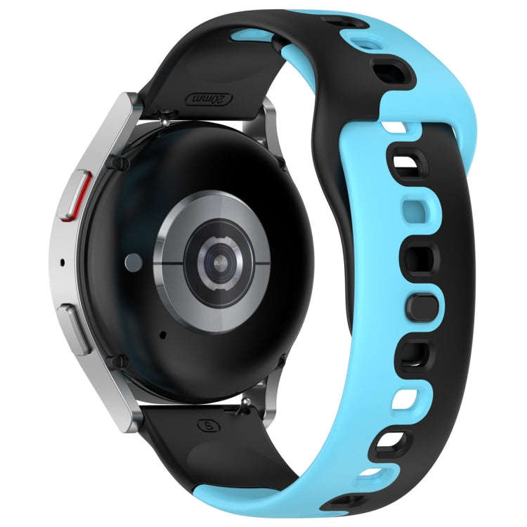 For Samsung Gear S3 Classic / Frontier 22mm Double Color Silicone Watch Band(Black+Blue)