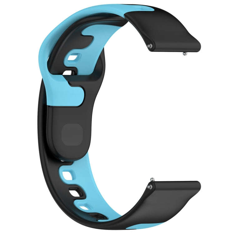 For Samsung Gear S3 Classic / Frontier 22mm Double Color Silicone Watch Band(Black+Blue)
