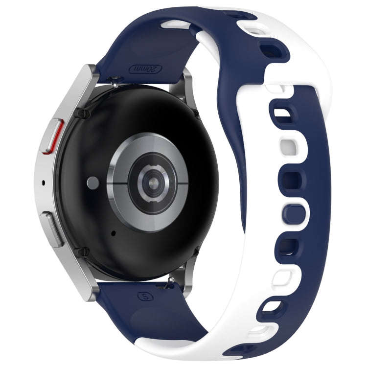 For Samsung Gear S3 Classic / Frontier 22mm Double Color Silicone Watch Band(Blue+White)