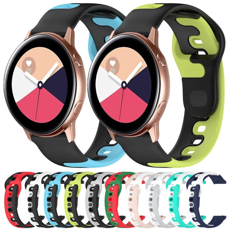 For Samsung Gear S3 Classic / Frontier 22mm Double Color Silicone Watch Band(Black+Blue)
