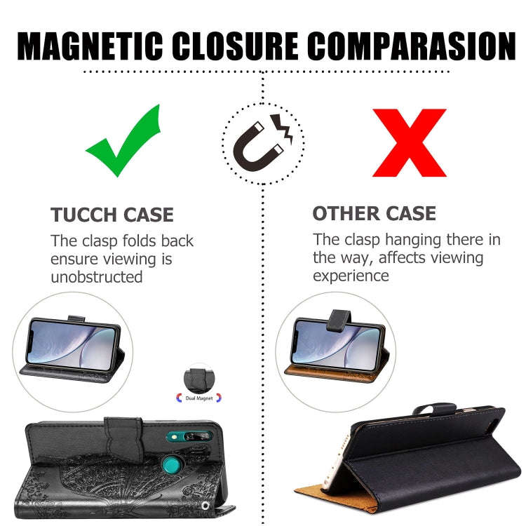 Butterfly Love Flowers Embossing Horizontal Flip Leather Case For Huawei P Smart Z with Holder & ...