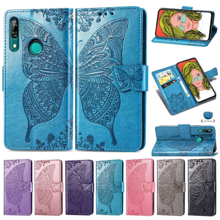 Butterfly Love Flowers Embossing Horizontal Flip Leather Case For Huawei P Smart Z with Holder & ...