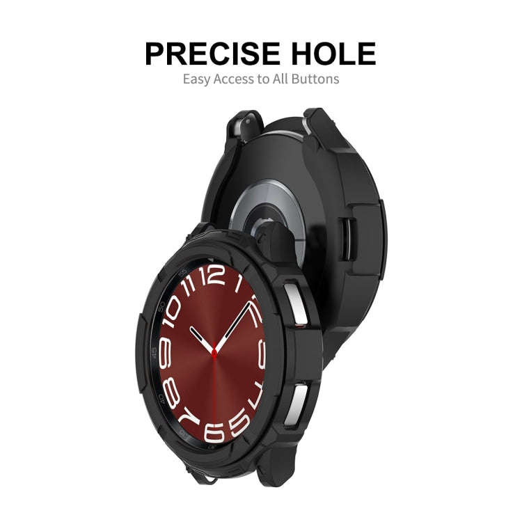 For Samsung Galaxy Watch6 Classic 47mm ENKAY Hat-Prince 2 in 1 TPU Armor Watch Case + 0.2mm 9H Te...