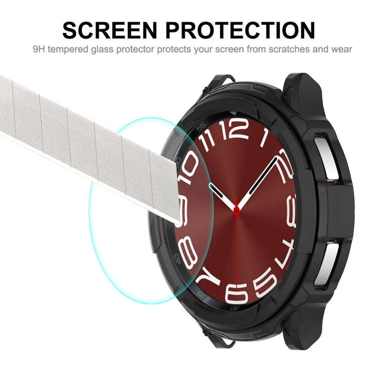 For Samsung Galaxy Watch6 Classic 47mm ENKAY Hat-Prince 2 in 1 TPU Armor Watch Case + 0.2mm 9H Te...