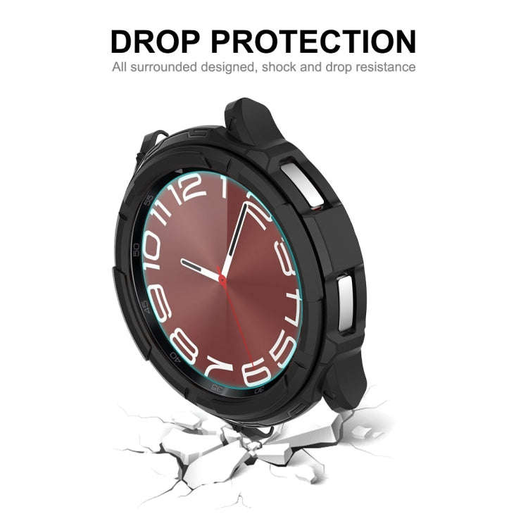 For Samsung Galaxy Watch6 Classic 47mm ENKAY Hat-Prince 2 in 1 TPU Armor Watch Case + 0.2mm 9H Te...
