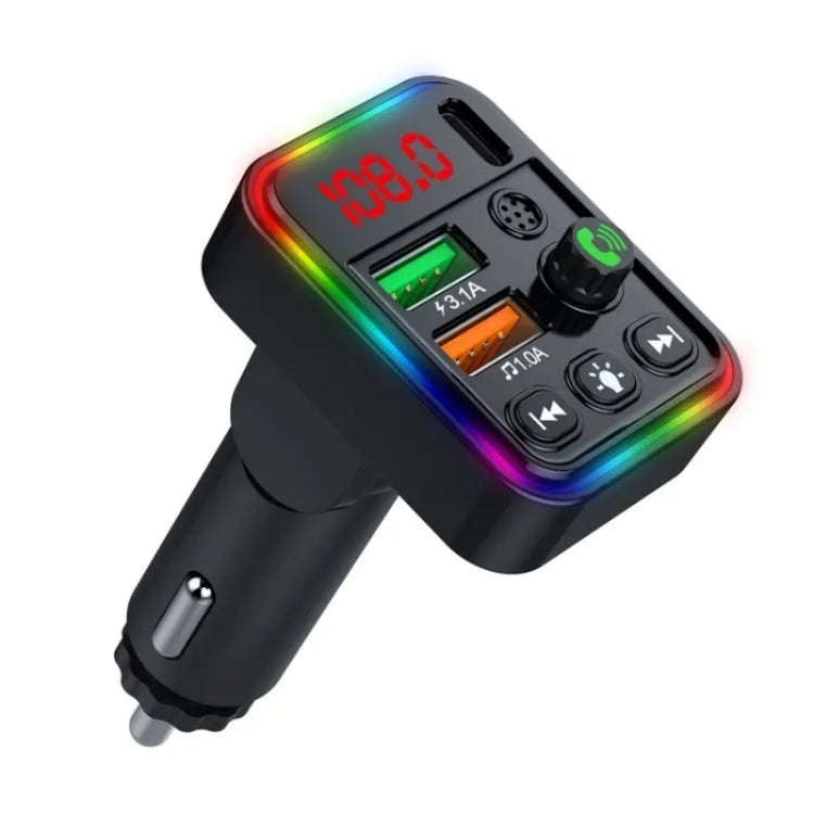 P19 Support U Disk Wireless 7-Colors LED Backlit Car MP3 Hands-Free Bluetooth Calling Car Audio C...