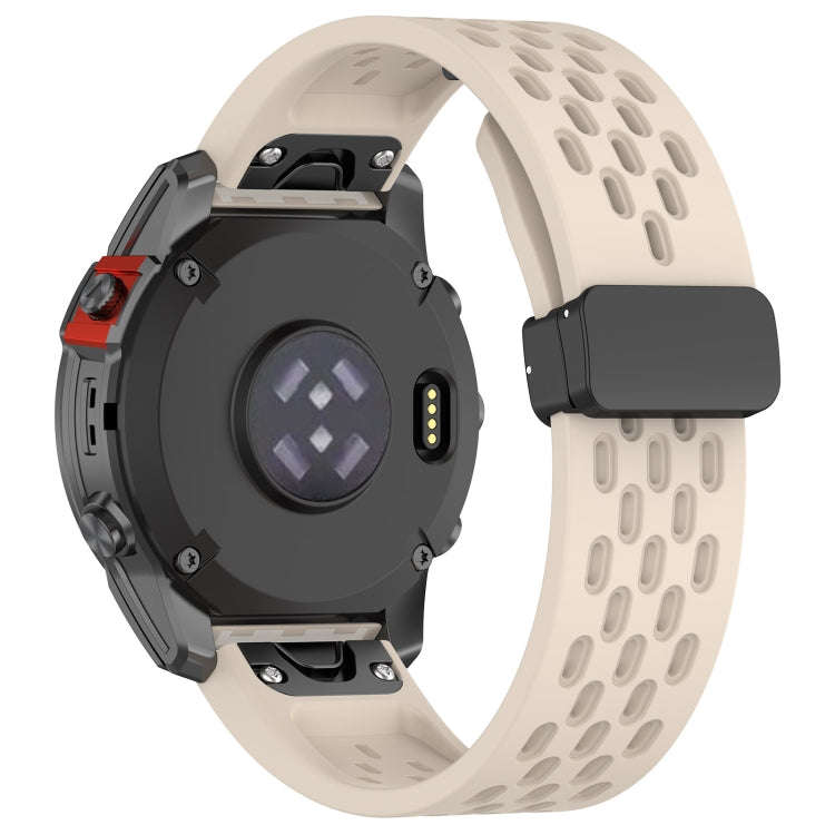 For Garmin Tactix 7 / Tactix DELTA Quick Release Holes Magnetic Buckle Silicone Watch Band(Starli...