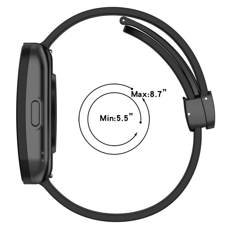 For Amazfit Bip 5 Folding Magnetic Clasp Silicone Watch Band(Dark Gray)