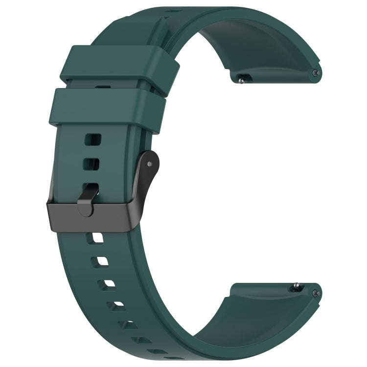 For OPPO Watch 4 Pro 22mm Solid Color Silicone Watch Band(Dark Green)