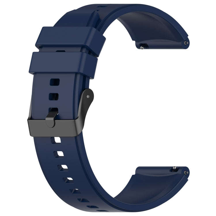 For OPPO Watch 4 Pro 22mm Solid Color Silicone Watch Band(Midnight Blue)