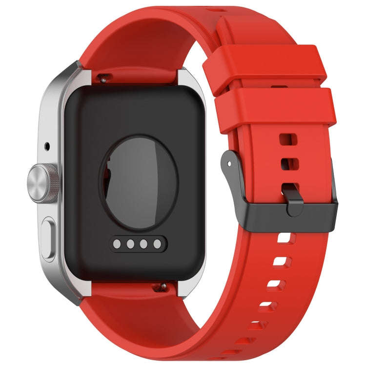 For OPPO Watch 4 Pro 22mm Solid Color Silicone Watch Band(Red)