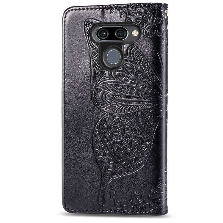 Butterfly Love Flowers Embossing Horizontal Flip Leather Case for LG K50 , with Holder & Card Slo...