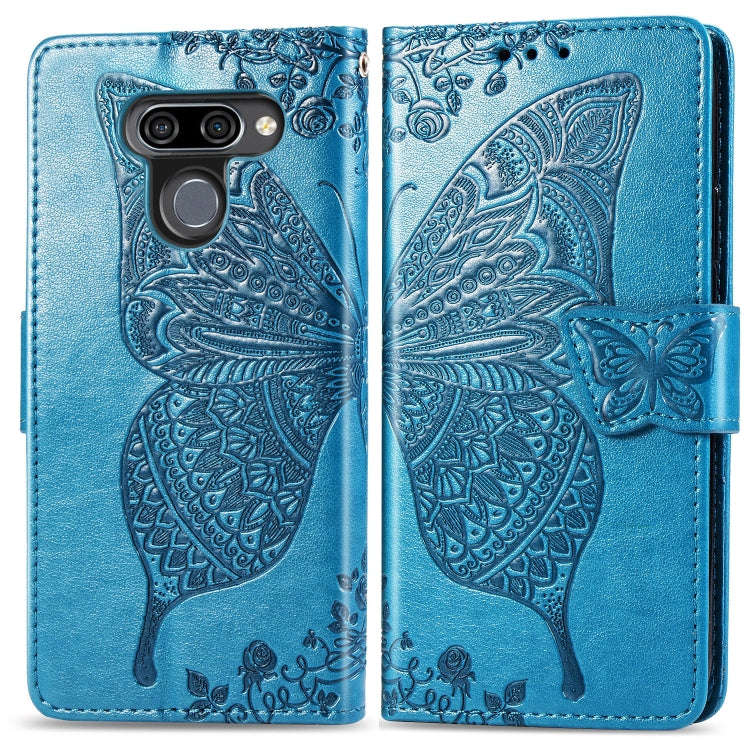 Butterfly Love Flowers Embossing Horizontal Flip Leather Case for LG K50 , with Holder & Card Slo...