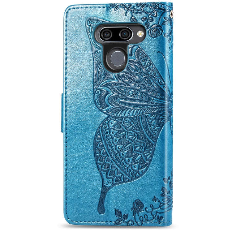 Butterfly Love Flowers Embossing Horizontal Flip Leather Case for LG K50 , with Holder & Card Slo...