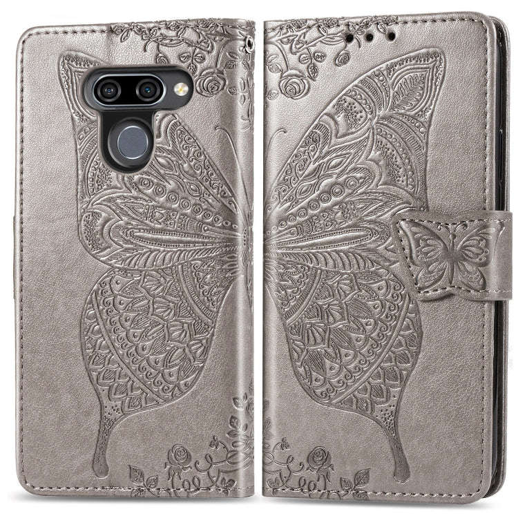 Butterfly Love Flowers Embossing Horizontal Flip Leather Case for LG K50 , with Holder & Card Slo...