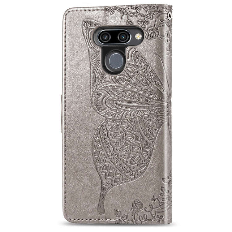 Butterfly Love Flowers Embossing Horizontal Flip Leather Case for LG K50 , with Holder & Card Slo...