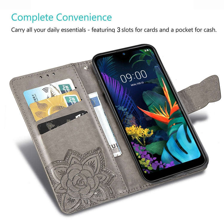Butterfly Love Flowers Embossing Horizontal Flip Leather Case for LG K50 , with Holder & Card Slo...