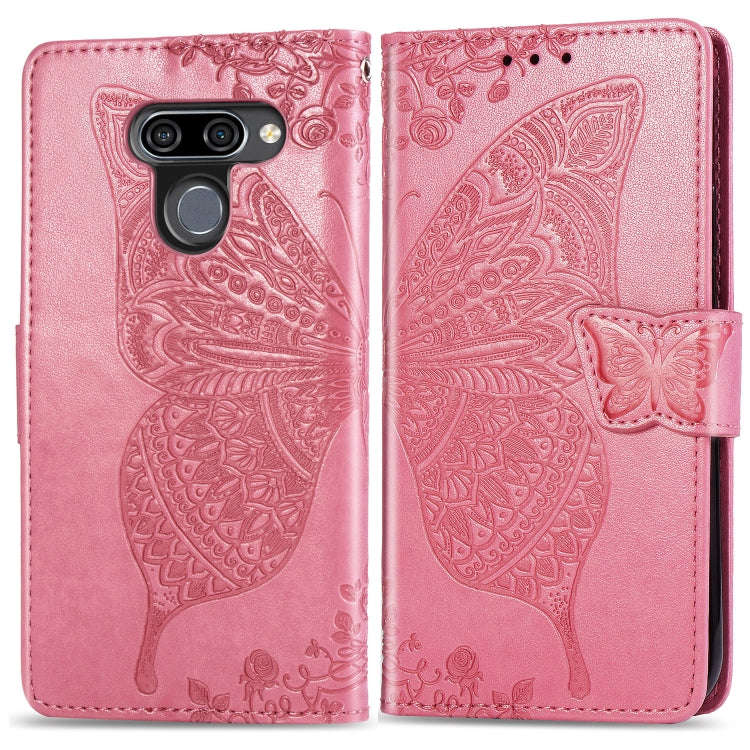 Butterfly Love Flowers Embossing Horizontal Flip Leather Case for LG K50 , with Holder & Card Slo...