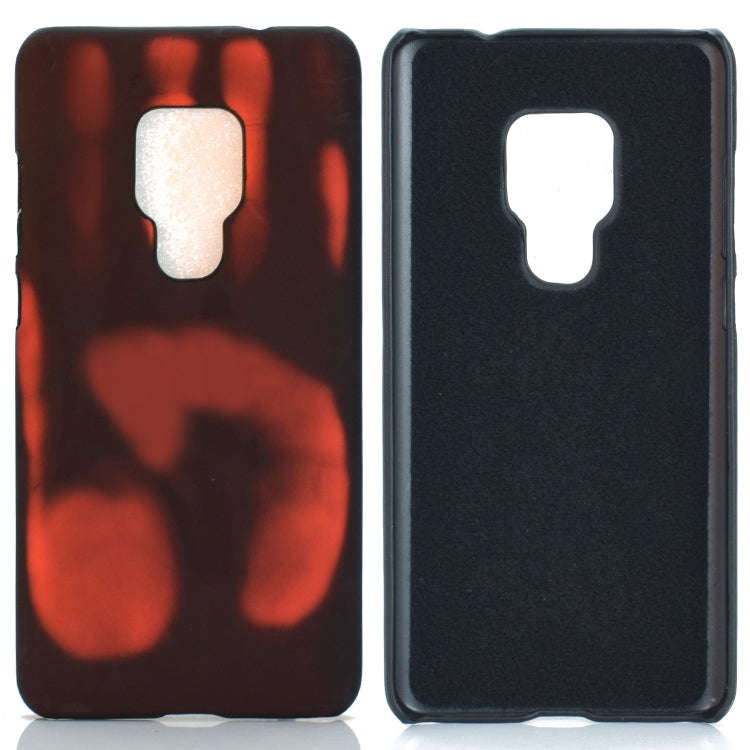Paste Skin + PC Thermal Sensor Discoloration Case for Huawei Mate 20(Black red)