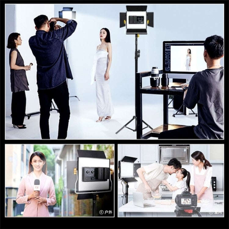 VLOGLITE W660S For Video Film Recording 3200-6500K Lighting LED Video Light with Tripod, Plug:UK ...