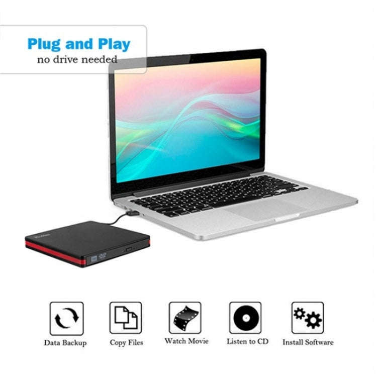 BT669 USB3.0 Laptop CD / DVD Burner Player Optical Drive Case External DVD Drive Enclosure