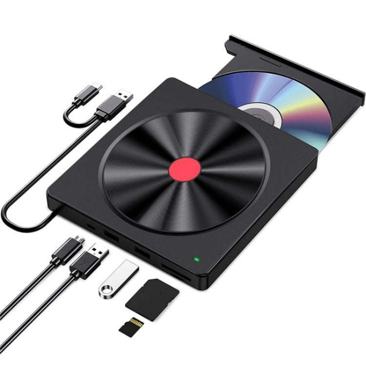 052 USB + Type-C DVD Burner Readable SD / TF Card DVD-RW Recorder PC External Optical Drive
