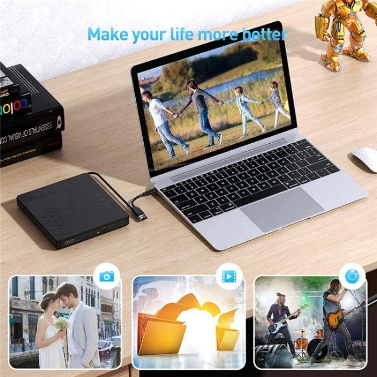 BT668 Readable TF / SD Card USB Multi-Function CD Disc Player External Optical Drive DVD Burner