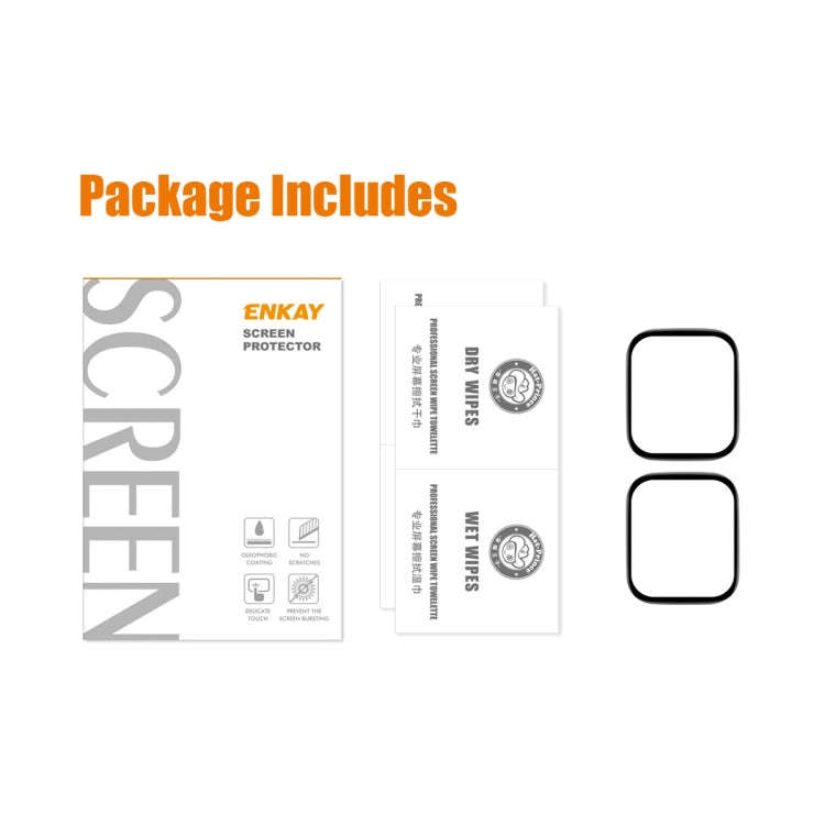 For Amazfit Bip 5 / Bip 5 Pro 2pcs ENKAY 3D Full Coverage Soft PC Edge PMMA HD Screen Film