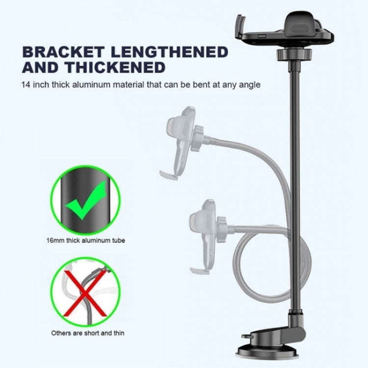 X034 Universal Truck Bus Dashboard Flexible Adjustable Windshield Suction Cup Car Phone Holder(Bl...