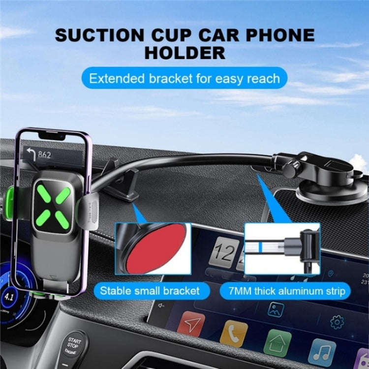 X034 Universal Truck Bus Dashboard Flexible Adjustable Windshield Suction Cup Car Phone Holder(Bl...