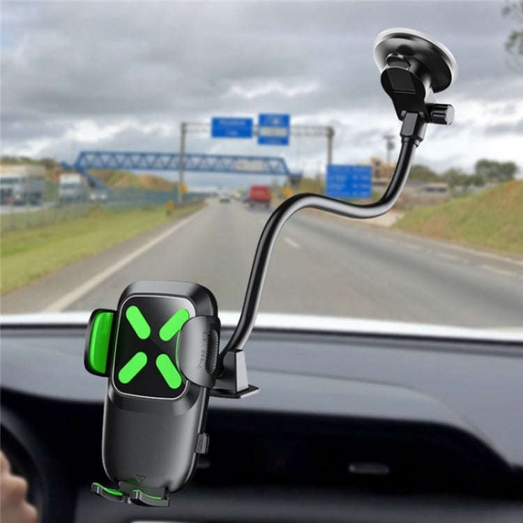X034 Universal Truck Bus Dashboard Flexible Adjustable Windshield Suction Cup Car Phone Holder(Bl...