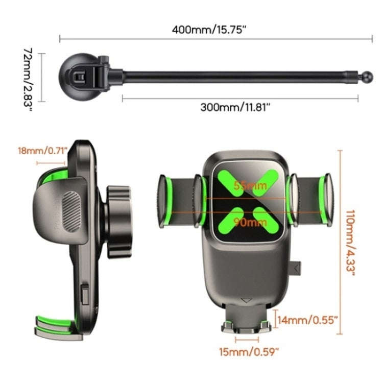 X034 Universal Truck Bus Dashboard Flexible Adjustable Windshield Suction Cup Car Phone Holder(Bl...