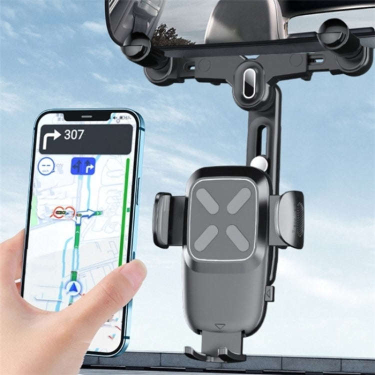 R010 Universal Vehicle Rearview Mirror Phone Holder Multifunctional Retractable Cell Phone Car Mo...