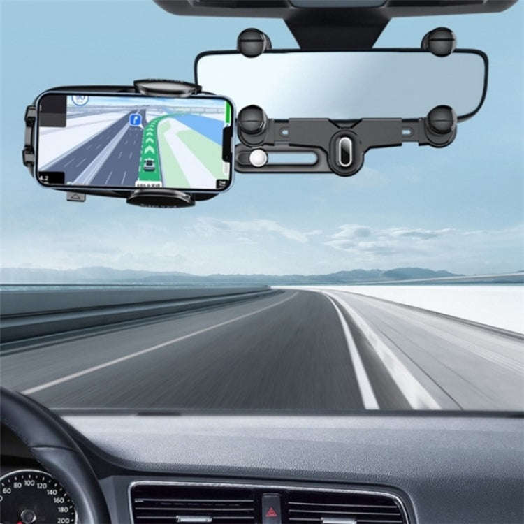 R010 Universal Vehicle Rearview Mirror Phone Holder Multifunctional Retractable Cell Phone Car Mo...