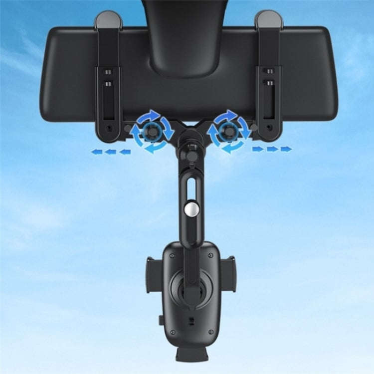 R010 Universal Vehicle Rearview Mirror Phone Holder Multifunctional Retractable Cell Phone Car Mo...
