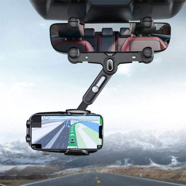 R010 Universal Vehicle Rearview Mirror Phone Holder Multifunctional Retractable Cell Phone Car Mo...