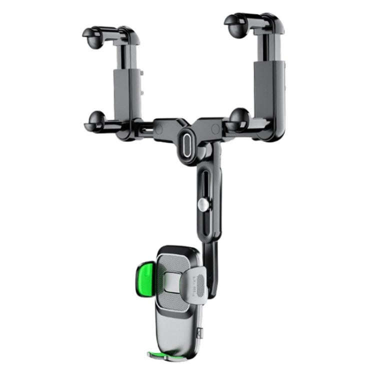 R009 Universal Vehicle Retractable Phone Clip Holder Car Rearview Mirror Cell Phone Mount(Green)
