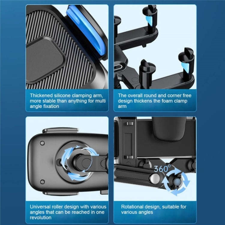 R009 Universal Vehicle Retractable Phone Clip Holder Car Rearview Mirror Cell Phone Mount(Black)
