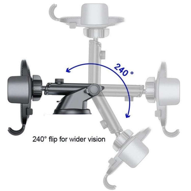 D40+105+K5 Carbon Fiber Texture Car Suction Cup Telescopic Arm Phone Holder Windshield Dashboard