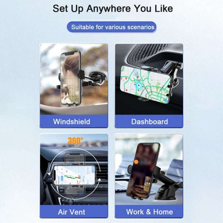 D40+105+K5 Carbon Fiber Texture Car Suction Cup Telescopic Arm Phone Holder Windshield Dashboard