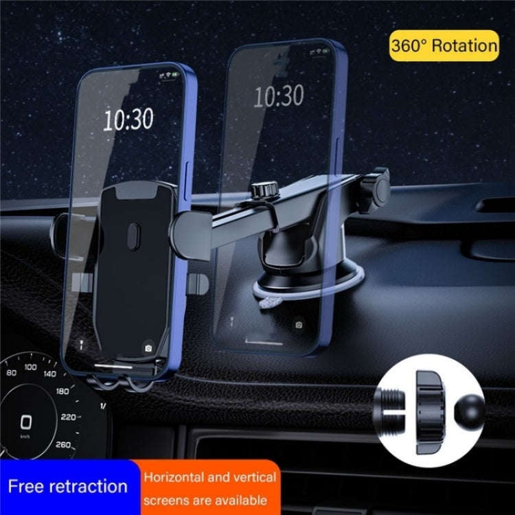 D46+101+K5 Universal Suction Cup Car Center Console Phone Mount Bracket With Telescopic Arm