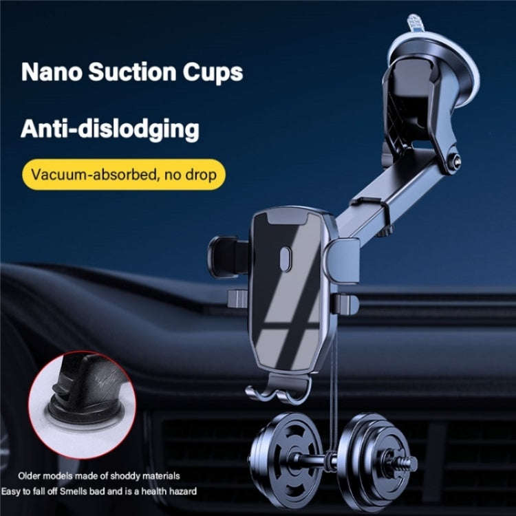 D46+101+K5 Universal Suction Cup Car Center Console Phone Mount Bracket With Telescopic Arm