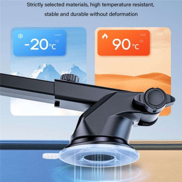 D46+101+K5 Universal Suction Cup Car Center Console Phone Mount Bracket With Telescopic Arm