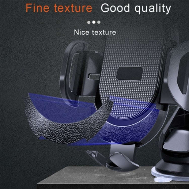 D33 With Air Vent Clip Suction Cup Base Gravity Sensing Car Phone Holder Bracket(Black)