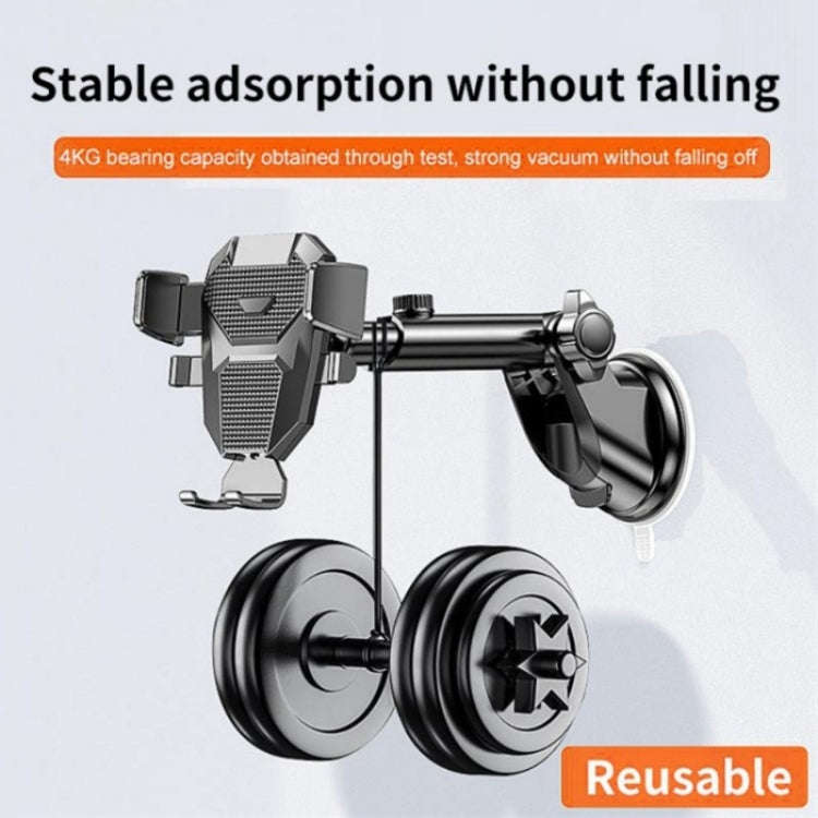 D25+105+K5 Auto Locking Car Phone Clip Telescopic Suction Cup Dashboard Phone Mount Holder(Red)